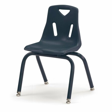 JONTI-CRAFT Berries Stacking Chairs with Powder-Coated Legs, 14 in. Ht, Set of 6, Navy 8124JC6112